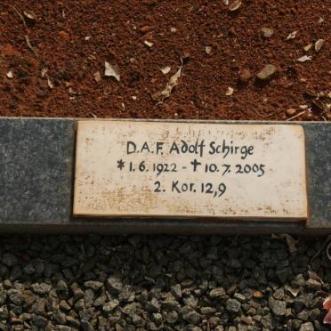 SCHIRGE D.A.F. Adolf 1922-2005