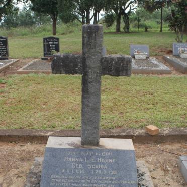 HAHNE Hanna L.E. nee SCRIBA 1914-1981