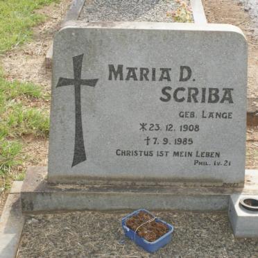 SCRIBA Maria D. nee LANGE 1908-1985