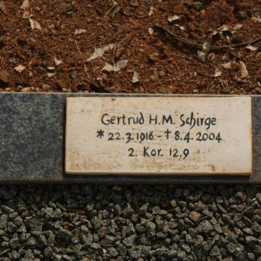 SCHIRGE Gertrud H.M. 1916-2004