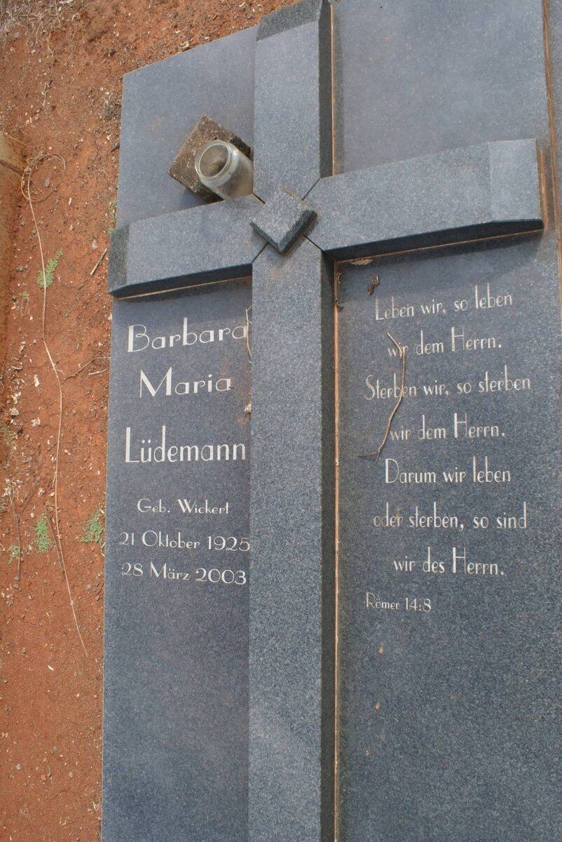 LÜDEMAN Barbara Maria nee WICKERT 1925-2003