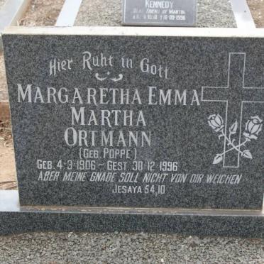ORTMANN Margaretha Emma Martha nee POPPE 1906-1996
