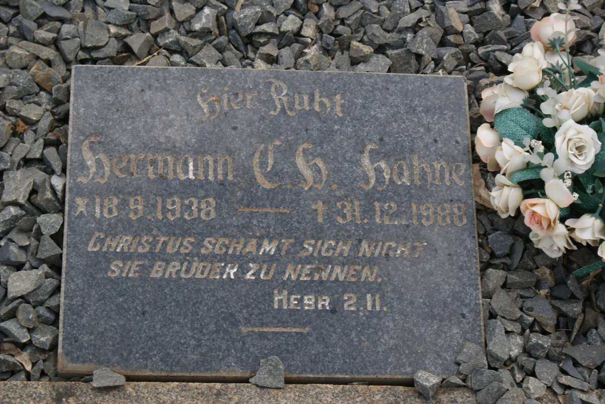 HAHNE Hermann C.H. 1938-1988