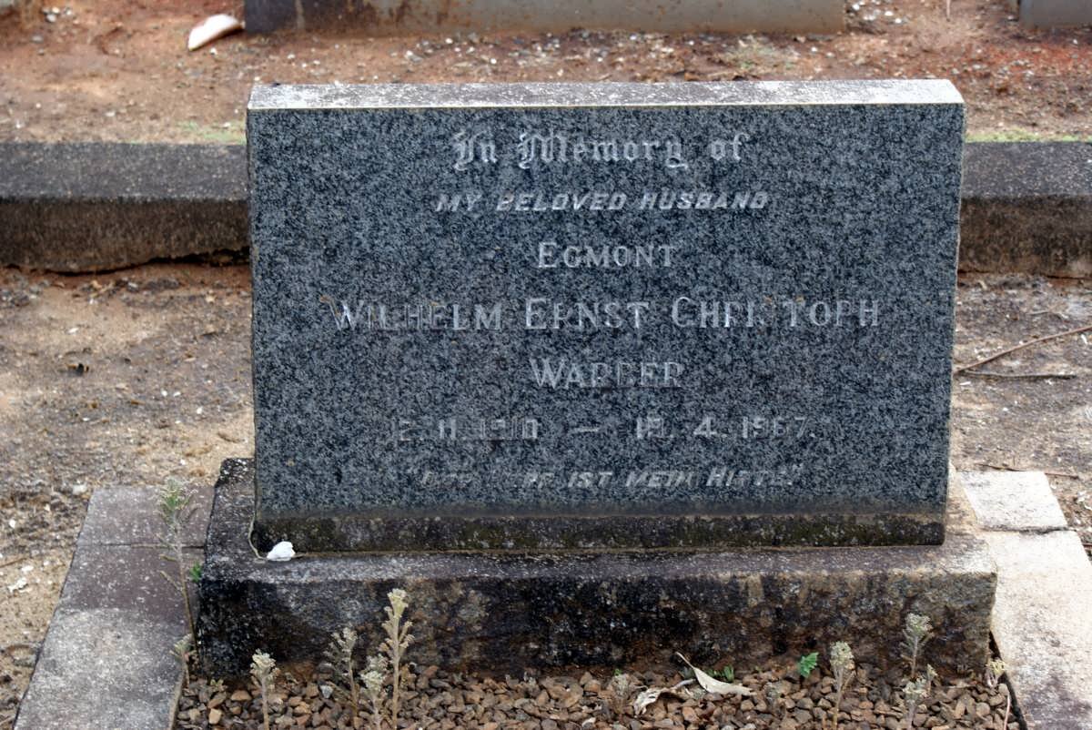 WARBER Egmont Wilhelm Ernst Christoph 1910-1967