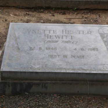 HEWITT Lynette Hester nee THÖLE 1949-1983