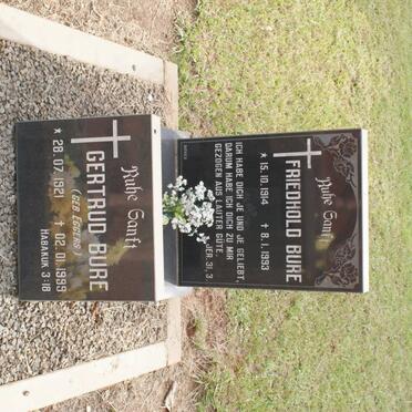 BURE Friedhold 1914-1993 &amp; Gertrud EGGERS 1921-1999