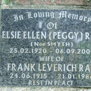 RAY Frank Leverich 1915-1986 &amp; Elsie Ellen SMYTH 1920-2007