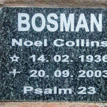BOSMAN Noel Collins 1936-2003