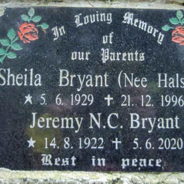 BRYANT Jeremy N.C. 1922-2020 &amp; Sheila HALSTEAD 1929-1996