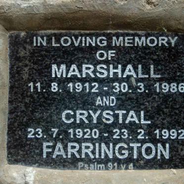 FARRINGTON Marshall 1912-1986 &amp; Crystal 1920-1992