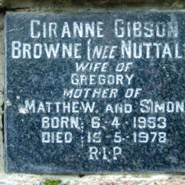 BROWNE Ciranne Gibson nee NUTTALL 1953-1978
