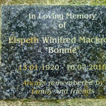 MACKRORY Elspeth Winifred 1920-2016