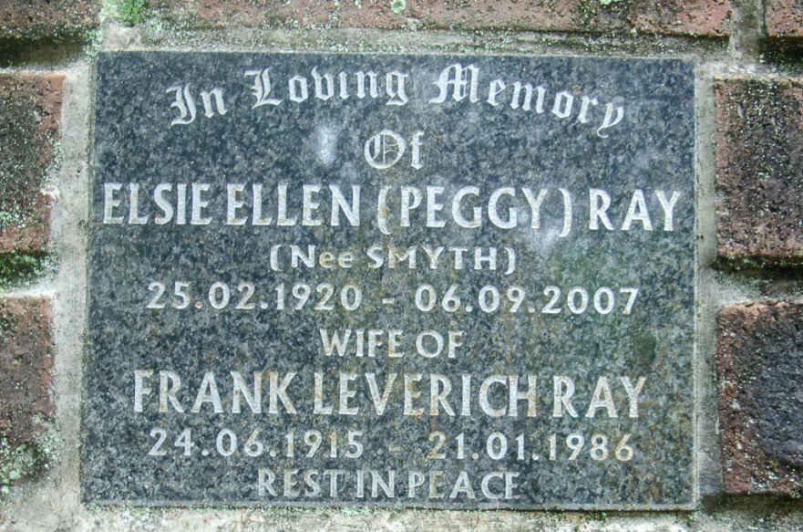 RAY Frank Leverich 1915-1986 &amp; Elsie Ellen SMYTH 1920-2007