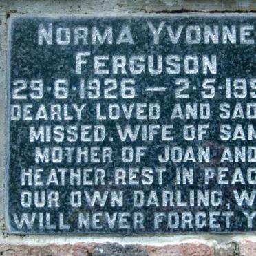 FERGUSON Norma Yvonne 1926-1990
