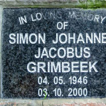 GRIMBEEK Simon Johannes Jacobus 1946-2000