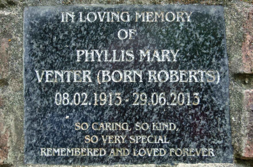 VENTER Phyllis Mary nee ROBERTS 1913-2013