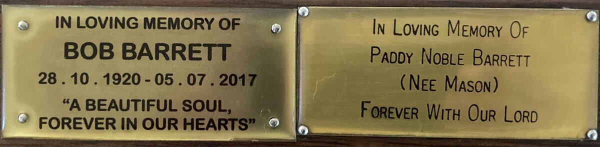 BARRETT Bob 1920-2017 & Paddy Nobel MASON
