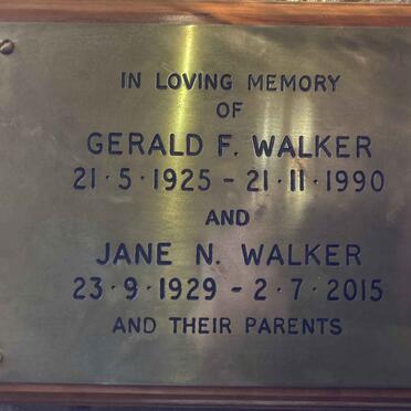WALKER Gerald F. 1925-1990 :: WALKER Jane N. 1929-2015