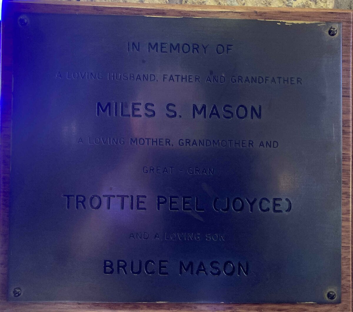 MASON Miles S. :: PEEL Joyce :: MASON Bruce