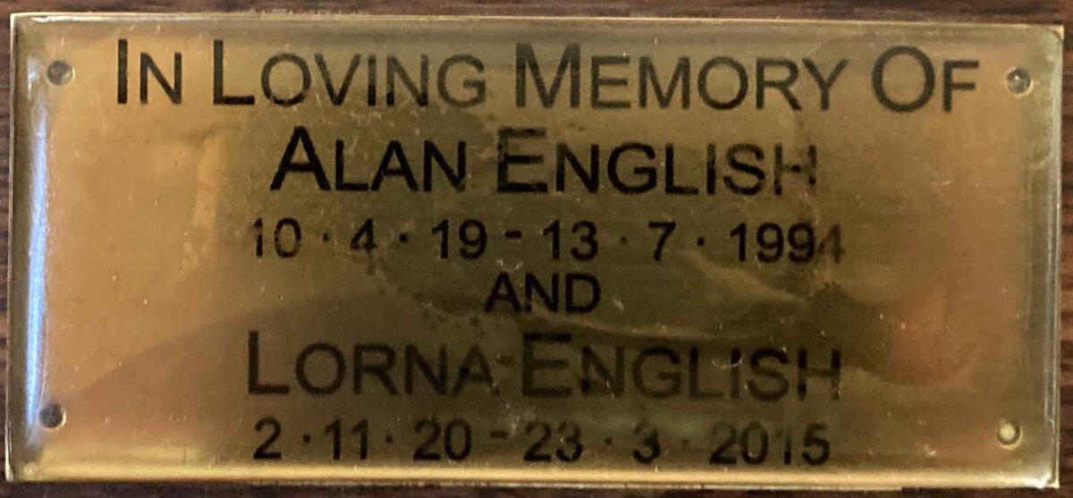 ENGLISH Alan 1919-1994 & Lorna 1920-2015