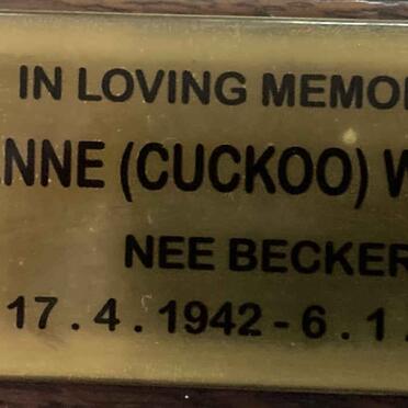 WISECAVER Lusanne nee BECKER