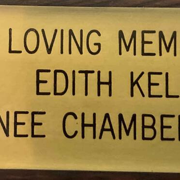 KELLY Edith nee CHAMBERLAIN