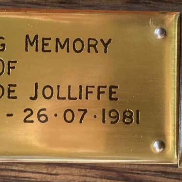 JOLLIFFE Rory Clyde 1962-1981 :: JOLLIFFE Bradley Guy 1966-2010