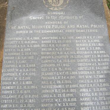 02. MEMORIAL TO MEMBERS OF THE NATAL MOUNTED POLICE AND NATAL POLICE