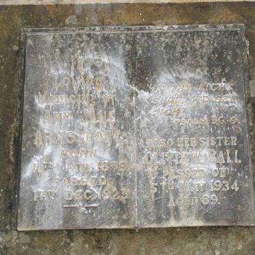 ARMSTRONG Amy Jane 1879-1923 :: BALL Olivia W. -1934