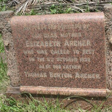 ARCHER Thomas Burton &amp; Elizabeth