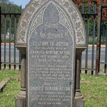 ACTON Charles Benton -1900 &amp; Elizabeth -1898