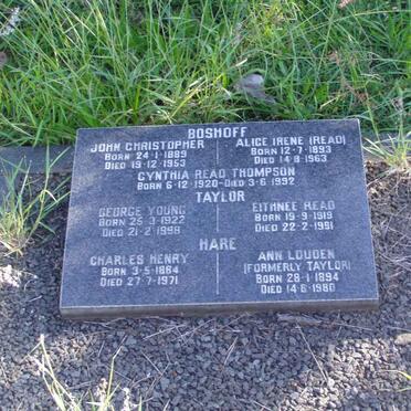 BOSHOFF :: HARE :: TAYLOR