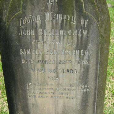 BARTHOLOMEW John -1923