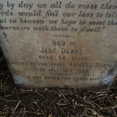 DEANE Samuel -1865 & Jane -1882 :: DEANE James -1879 _3