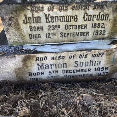 GORDON Frank -1925 & Marion Sophia 1856-1937 :: GORDON John Kenmure 1892-1932 _2
