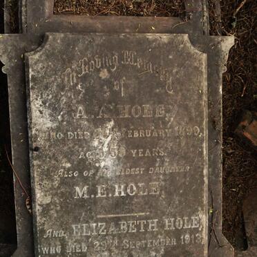 HOLE A.A. -1899 :: HOLE M.E. :: HOLE Elizabeth -1913