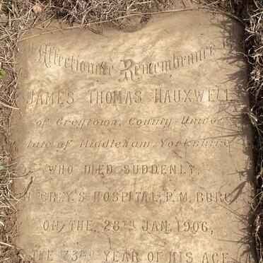 HAUXWELL James Thomas -1906