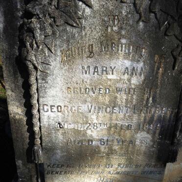 LAMBERT George Vincent -1908 & Mary Ann -1896 _2