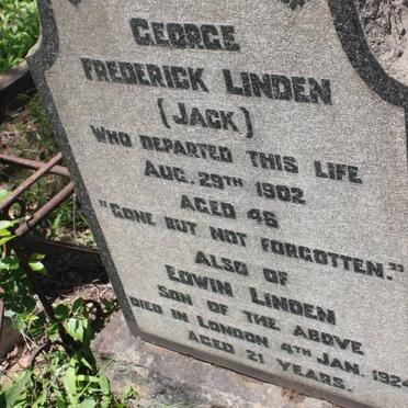 LINDEN George Frederick -1902 :: LINDEN Edwin -1924