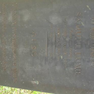 LUMB Samuel -1853 &amp; Fanny -1854