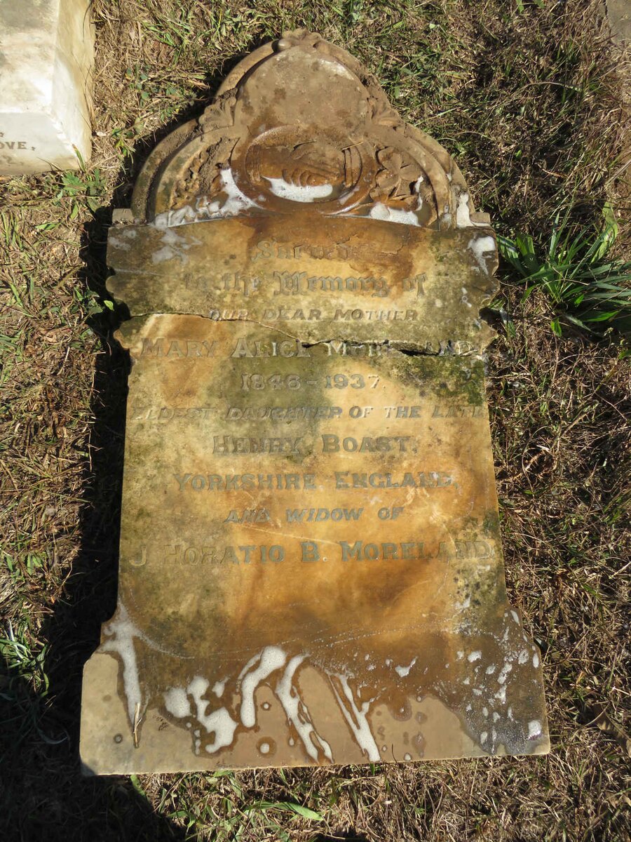 MORELAND Mary Alice nee BOAST 1846-1937