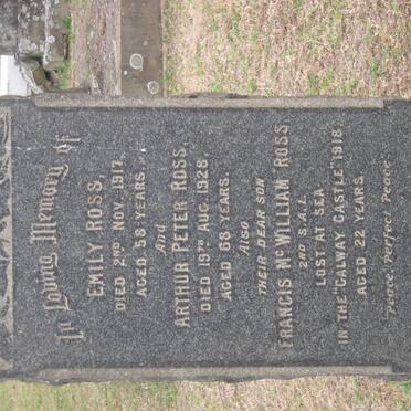 ROSS Arthur Peter -1928 &amp; Emily -1917 :: ROSS Francis McWilliam -1918
