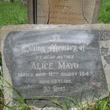 REDSHAW Elizabeth -1880 :: REDSHAW Joseph -1877 :: MAYO Alice -1947