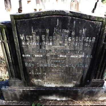 SCHOLFIELD Victor George 1904-1905 :: SCHOLFIELD George 1878-1936 :: SCHOLFIELD Roy Samuel -1942