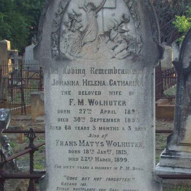 WOLHUTER Frans Matys 1815-1899 &amp; Johanna Helena Catharina 1825-1893