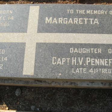 PENNEFATHER Margaretta Lizzie 1861-1862