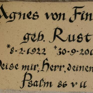 FINTEL Agnes, von nee RUST 1922-2012