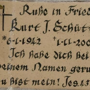 SCHÜTTE Kurt J. 1942-2009