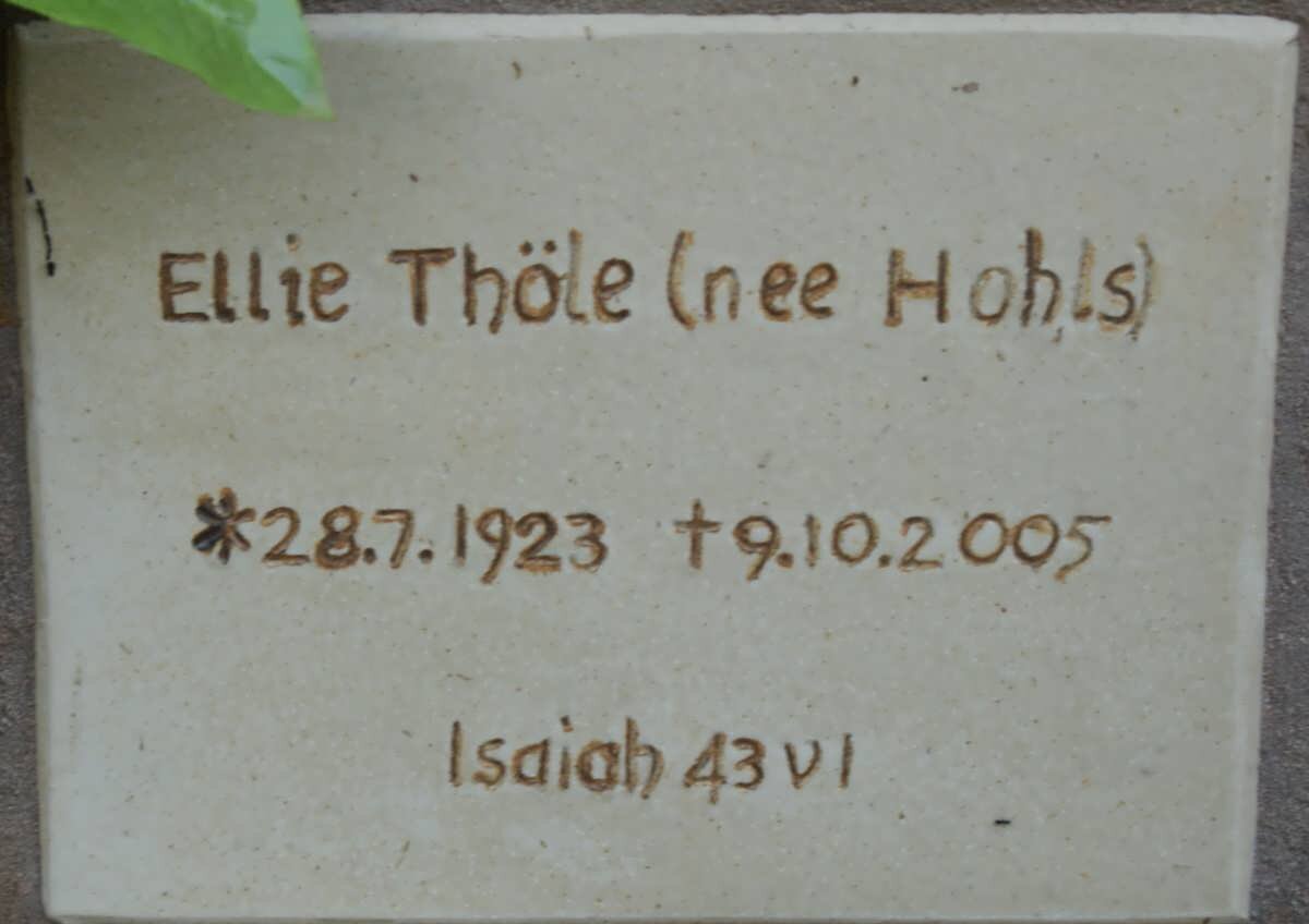 THÖLE Ellie nee HOHLS 1923-2005