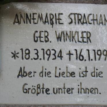 STRACHAN Annemarie nee WINKLER 1934-1993